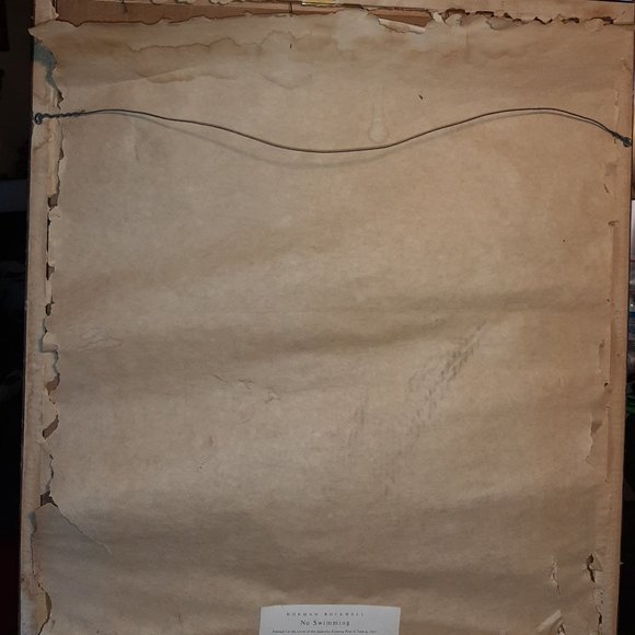 Norman Rockwell Signed Artwork "No Swimming" 1921 - Picture 6 of 7